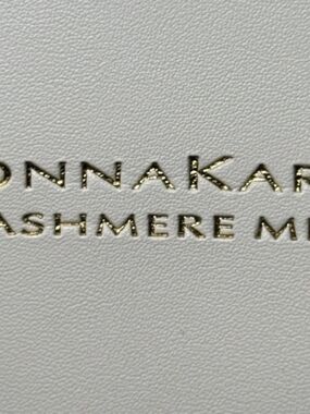 Cashmere Mist Sleek White Lasercut Carryall Tote Bag Designer- Donna Karan